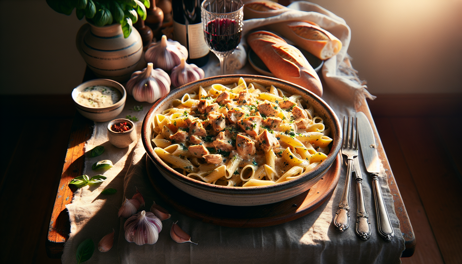 Creamy Garlic Chicken Pasta