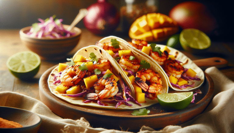 Spicy Shrimp Tacos with Mango Slaw